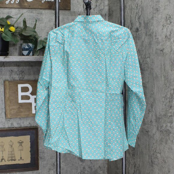Lands' End Sleeve Button Up Dress Shirt 484704-Sample 14 Tall Dusty Jade Green - Picture 2 of 6